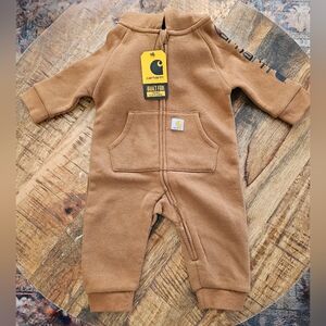 NWT Carhartt Fleece Zip-Front Coveralls One Piece Unisex Baby 3 Months
